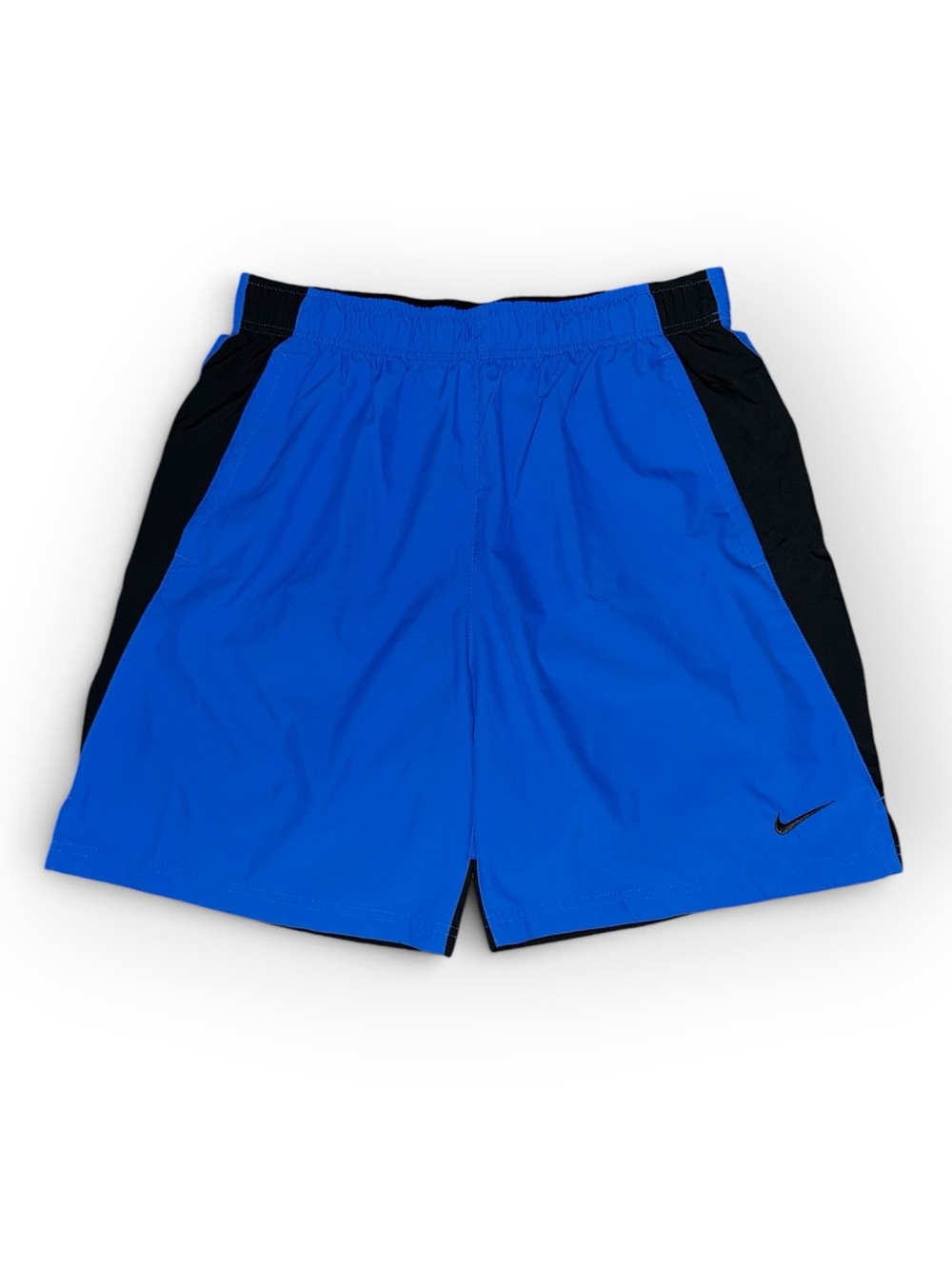 Nike Men Dri-FIT Shorts Large Blue Black 7” Inseam Athletic Training Pockets EUC